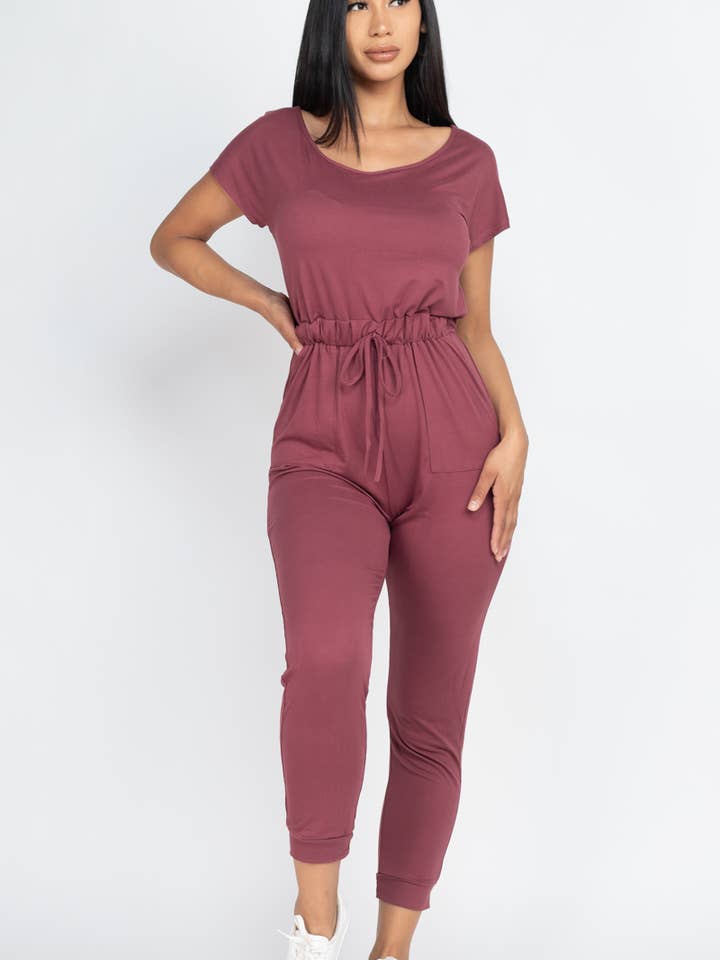 CAPELLA APPAREL – Großhandel Jumpsuit – Damen – Jumpsuit mit zwei Wege-Schultern und Kordelzug7
