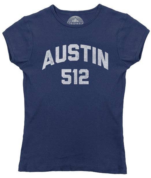 Boredwalk - Wholesale Screen Printed T-Shirt - Women's - Women's Austin 512 Area Code T-Shirt1