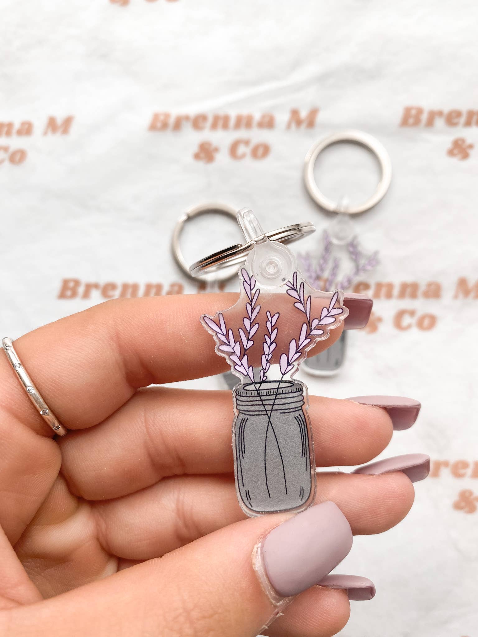 Lavender Blossom Keychain