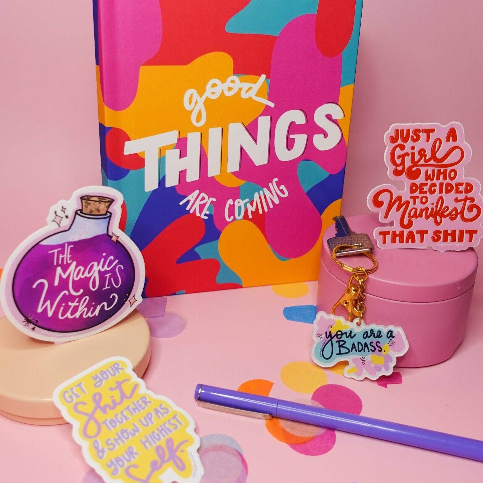 Pretty Peacock Paperie - Women's Empowerment - Wholesale Sticker - Just a Girl Who Decided to Manifest That Shit Sticker2