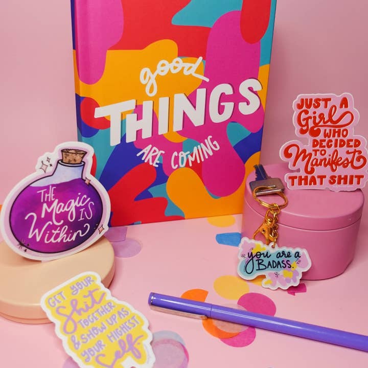 Pretty Peacock Paperie - Women's Empowerment - Wholesale Sticker - Just a Girl Who Decided to Manifest That Shit Sticker2