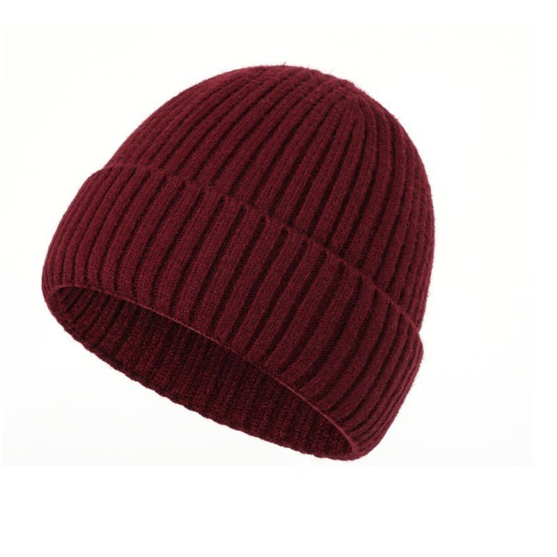 MKS America - Wholesale Beanie - Women's - Classic Solid Color Ribbed Knit Beanie Winter Warm Hat11