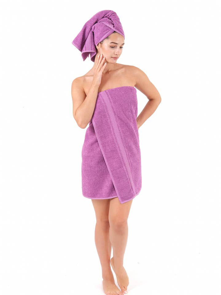 Badhanddoekset Rain Purple voor wholesale door Turkey Home Textile