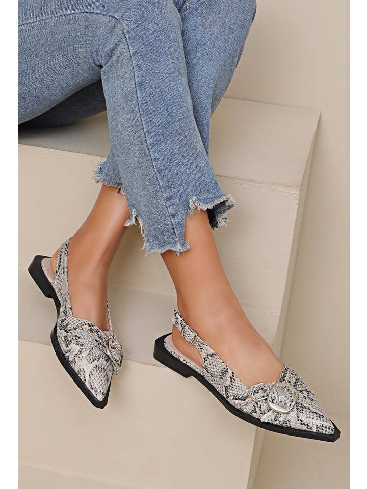 No Doubt Shoes – wholesale Mules – Women’s – MARY JANE BLOCK HEEL SLINGBACK POINTED TOE BUCKLED MULES 4