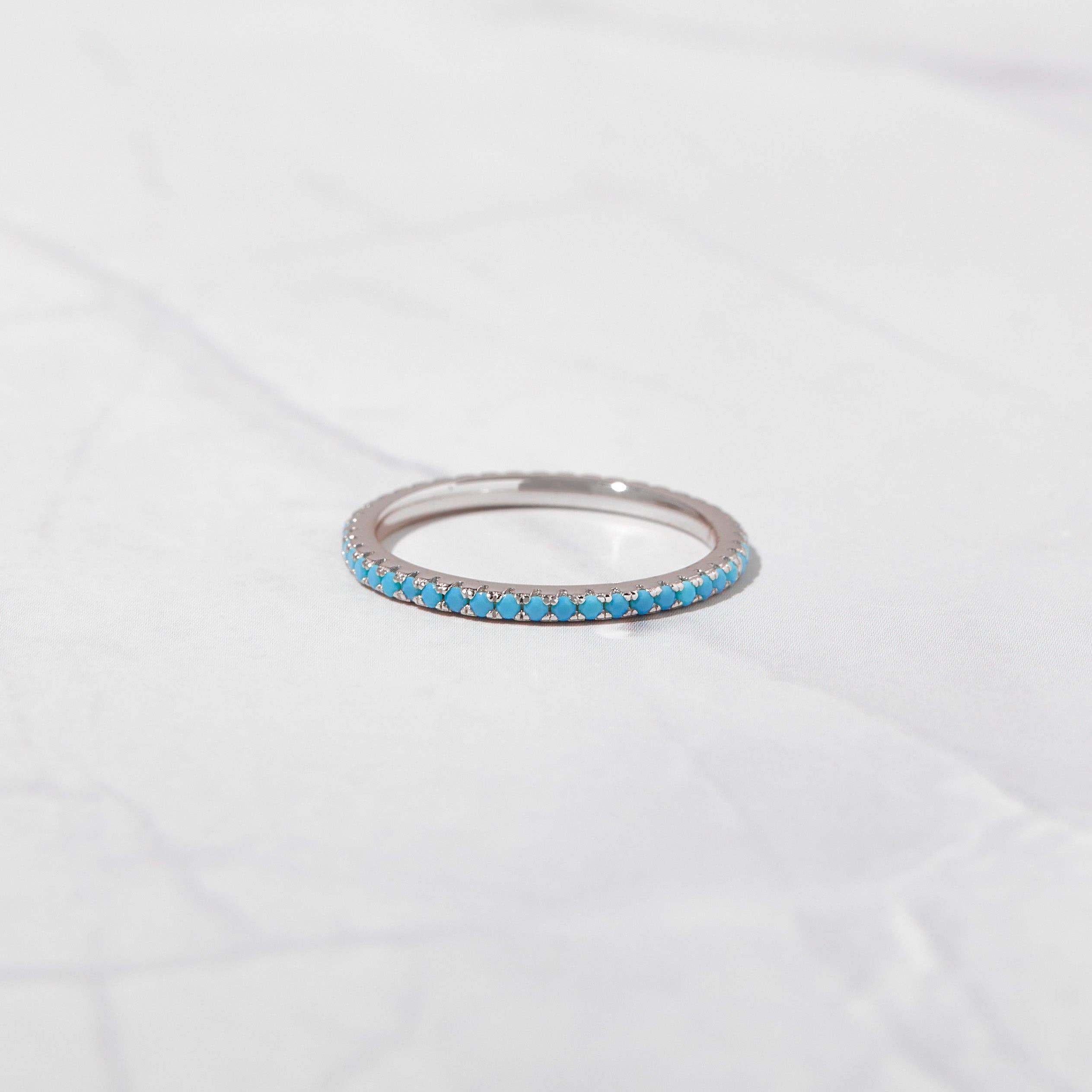 Sami Jewels - Vente Bague avec plusieurs pierres - Bague Turquoise Eternity4