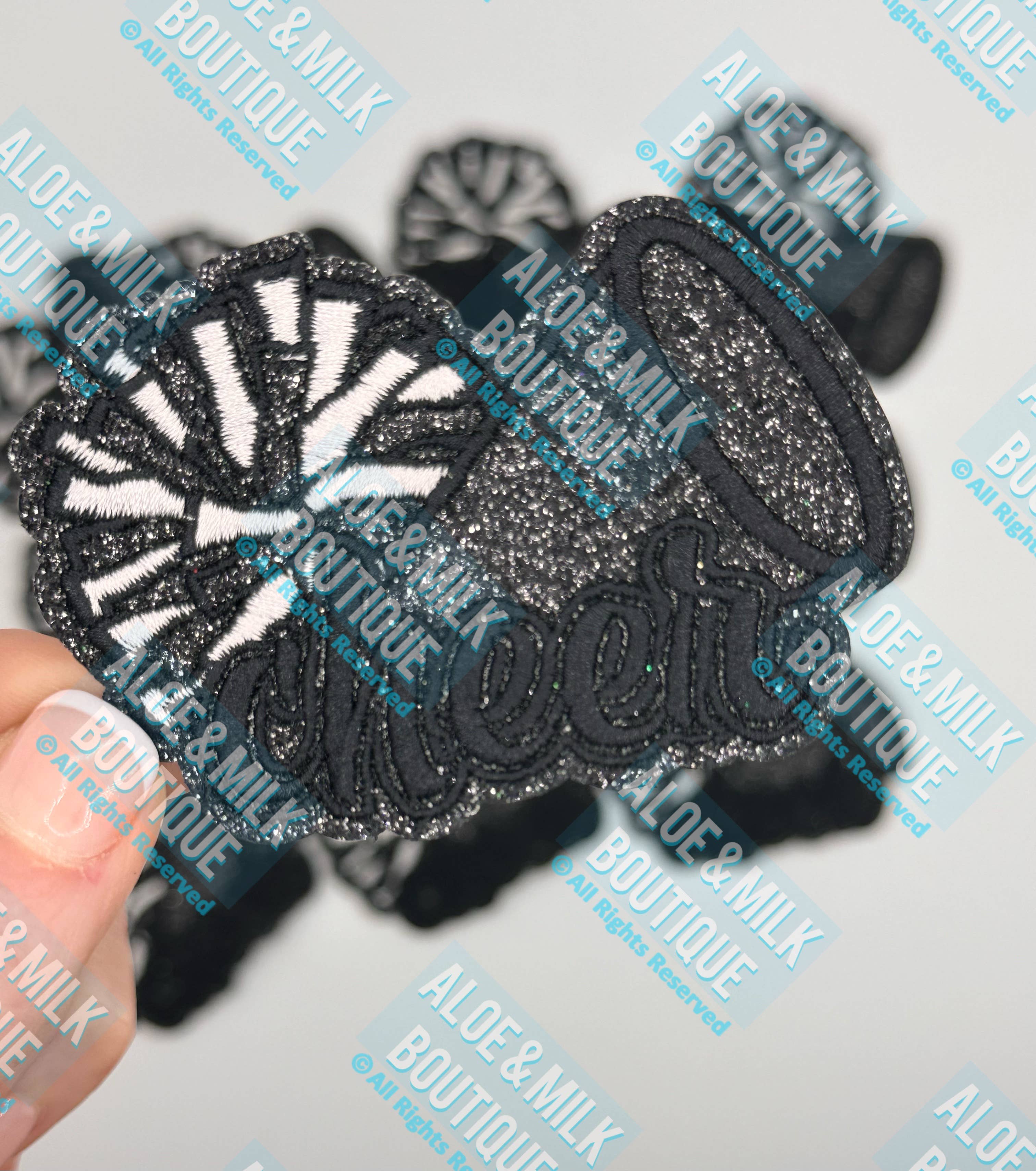 Aloe and Milk Boutique - Wholesale Patch - Cheer glitter patch, cheer game day patch, cheer competition0