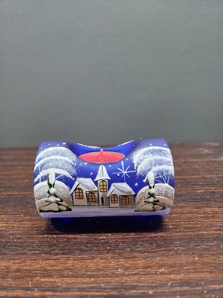 Blue Candle Holder - Centerpiece Style - Single Candle Hold for wholesale by Glass by Iness