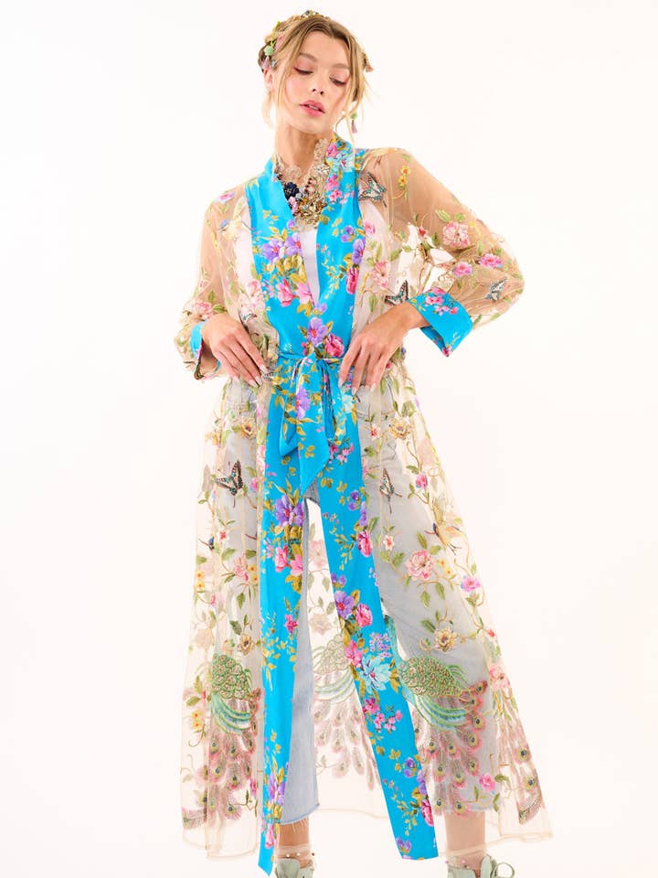 Garden of Eden Broderad Mesh Duster för wholesale av Aratta | Women's Fashion