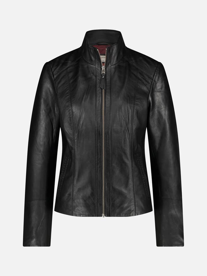 Amsterdam Heritage Leather Belts, Bags, Jackets & Apparel - Wholesale Leather Jacket - Women's - Chicago | Black and Creme Women's Leather Urban Jacket4