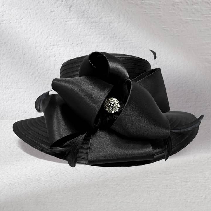 Rhinestone Center Veer Strik Accent Feestelijke Hoed voor wholesale door Sensibling Corp.