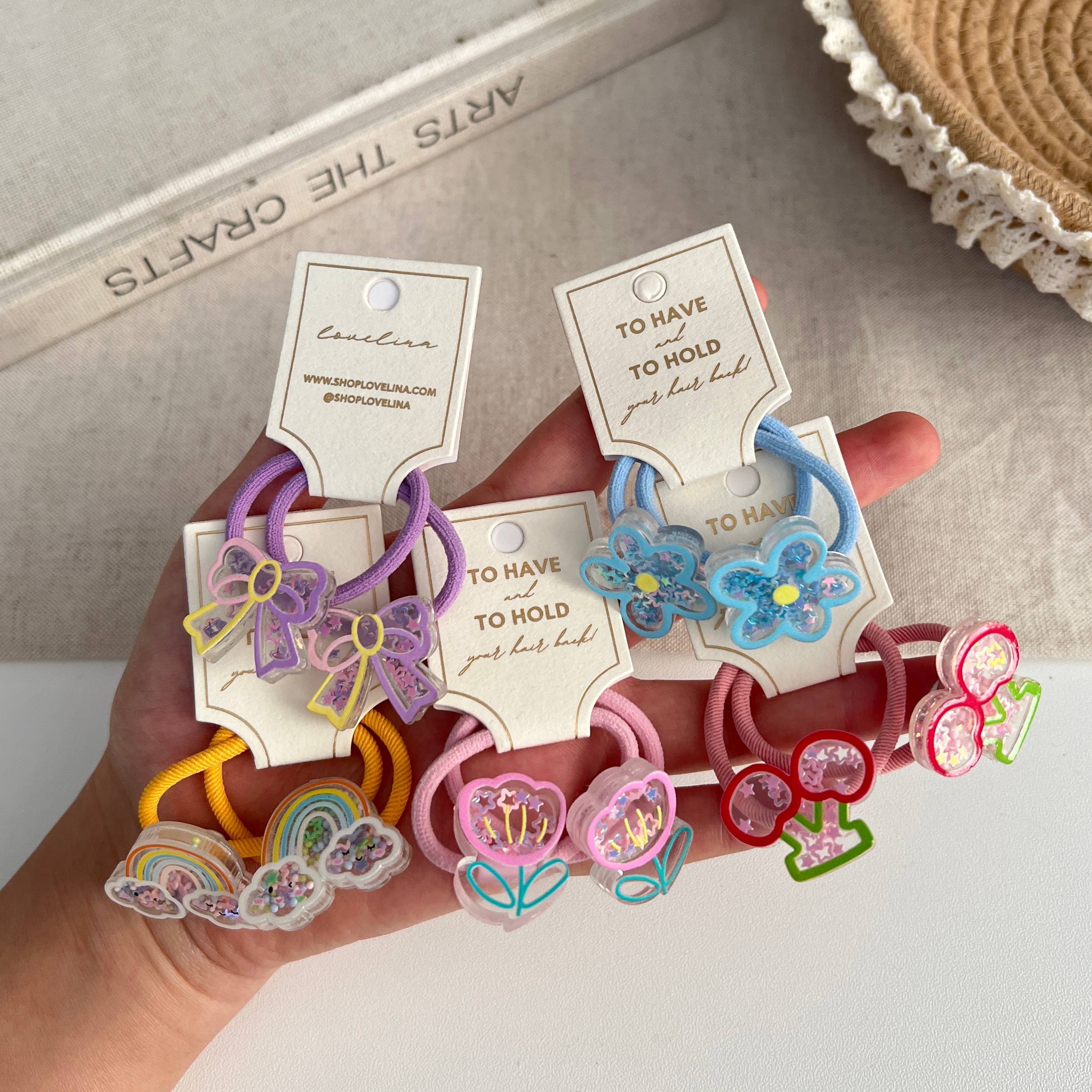 LoveLina - Wholesale Hair Tie - Kids - Kids Hair Tie Cherry Flower Bow Rainbow (KOW)3