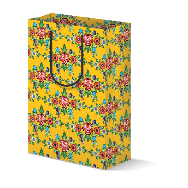 Gul Folkeblomster Gavepose for engroshandel hos Ampersand M Studio