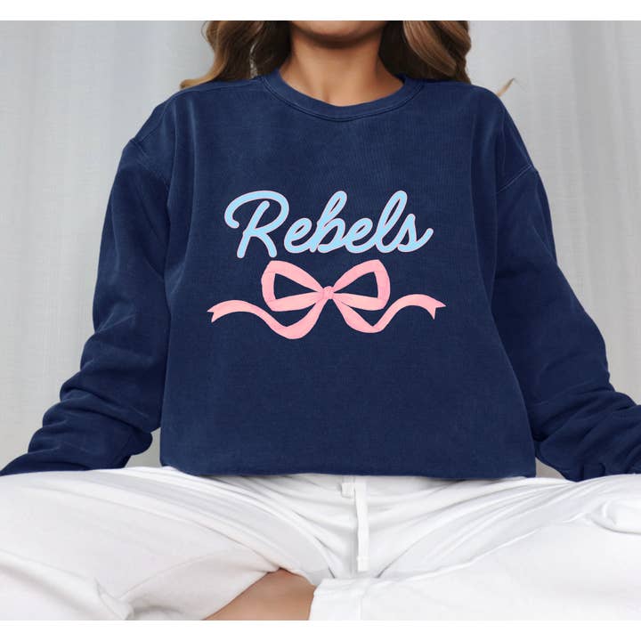 Rebels Coquette Bows Sweatshirt Ole Miss for wholesale by Gia Gifts Boutique