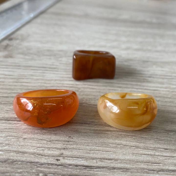 Lucca Couture - Wholesale Jewelry Set - BOHO RESIN RING-SET OF 3