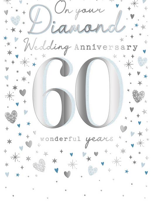 Jubilæumskort, Dit Diamantjubilæum, Folie 60 for engroshandel hos Piccadilly Greetings