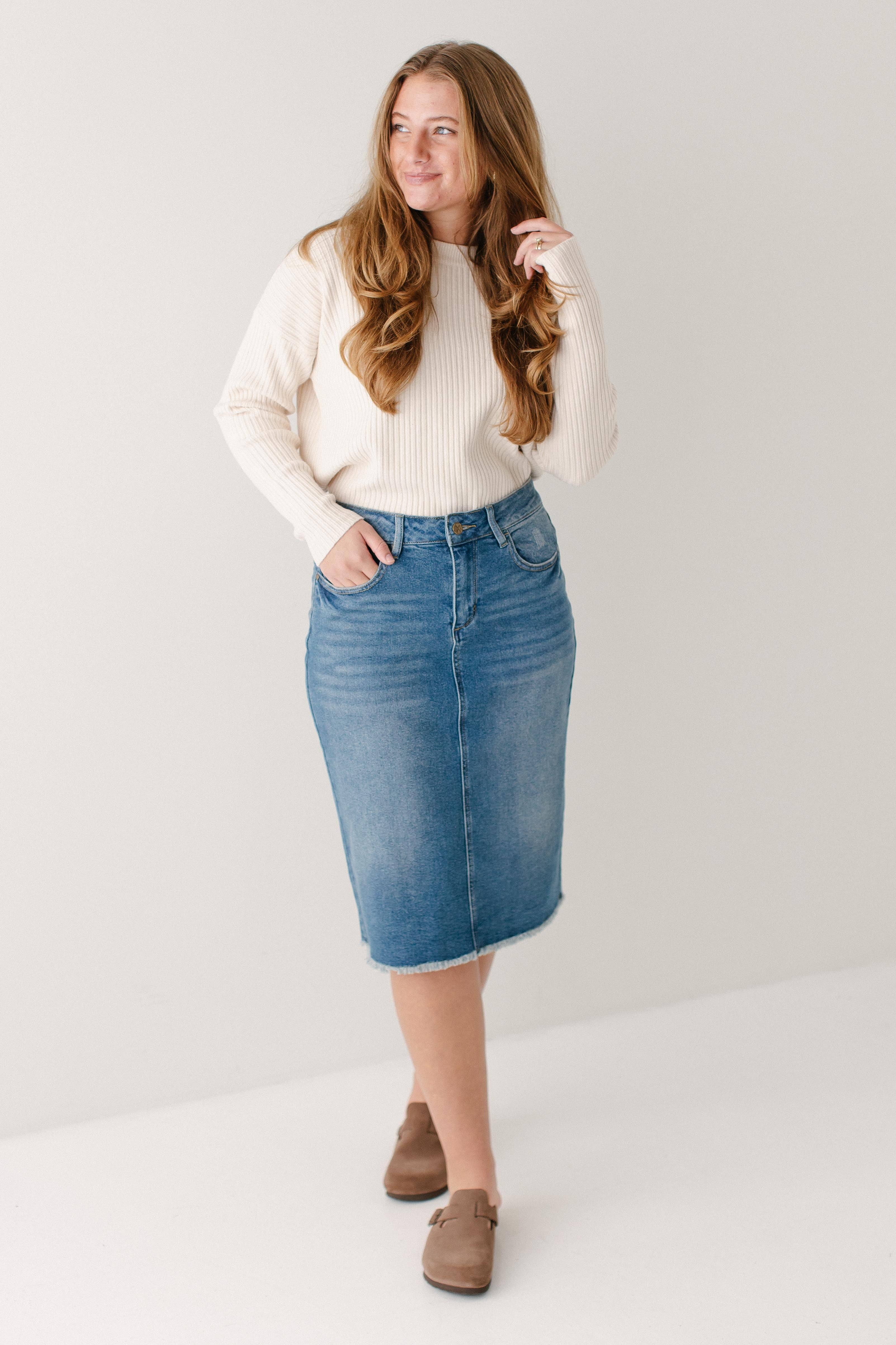 The Main Street Exchange - Wholesale Skirt - Women's - 'Nala' Distressed Denim Skirt10