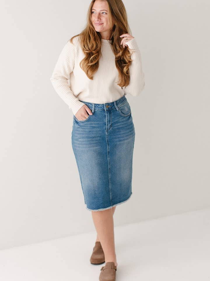 The Main Street Exchange - Wholesale Skirt - Women's - 'Nala' Distressed Denim Skirt10