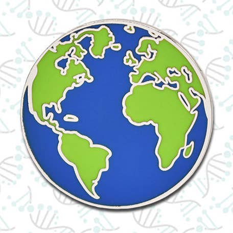 Planet Earth Hard Enamel Pin for wholesale by Clayton Jewelry Labs
