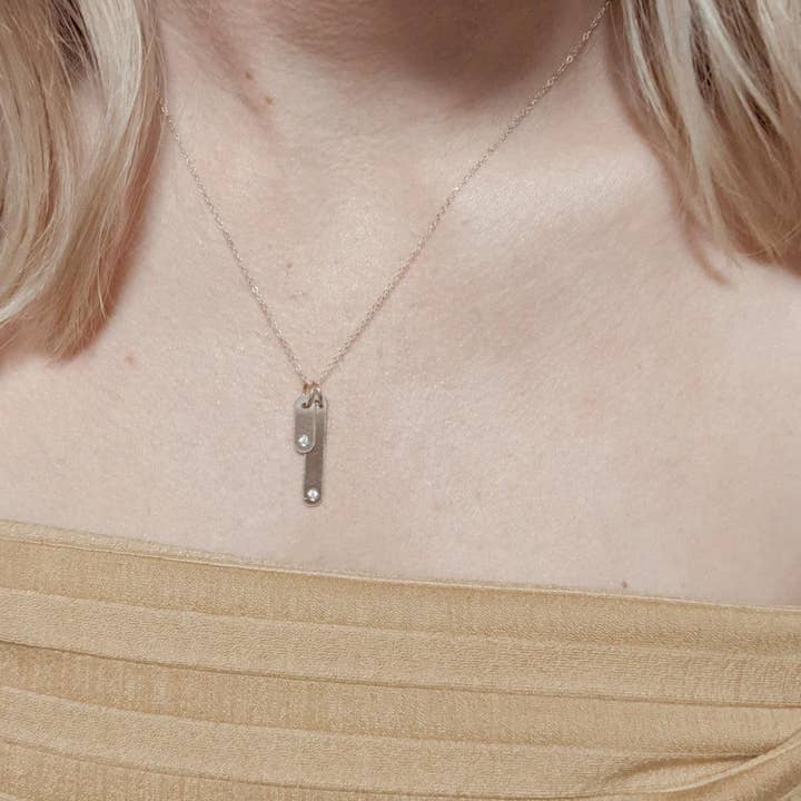 Nashelle Jewelry - Wholesale Individual Charm/Pendant - Diamond Identity Bar - Rounded2