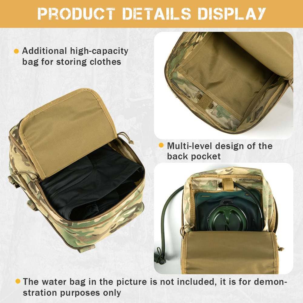 Antarctica Outdoors - Wholesale Backpack - Unisex - Votagoo D3 Flat Pack 2.0 Tactical Expandable Backpack Multi-purposed MOLLE Pack Camo7