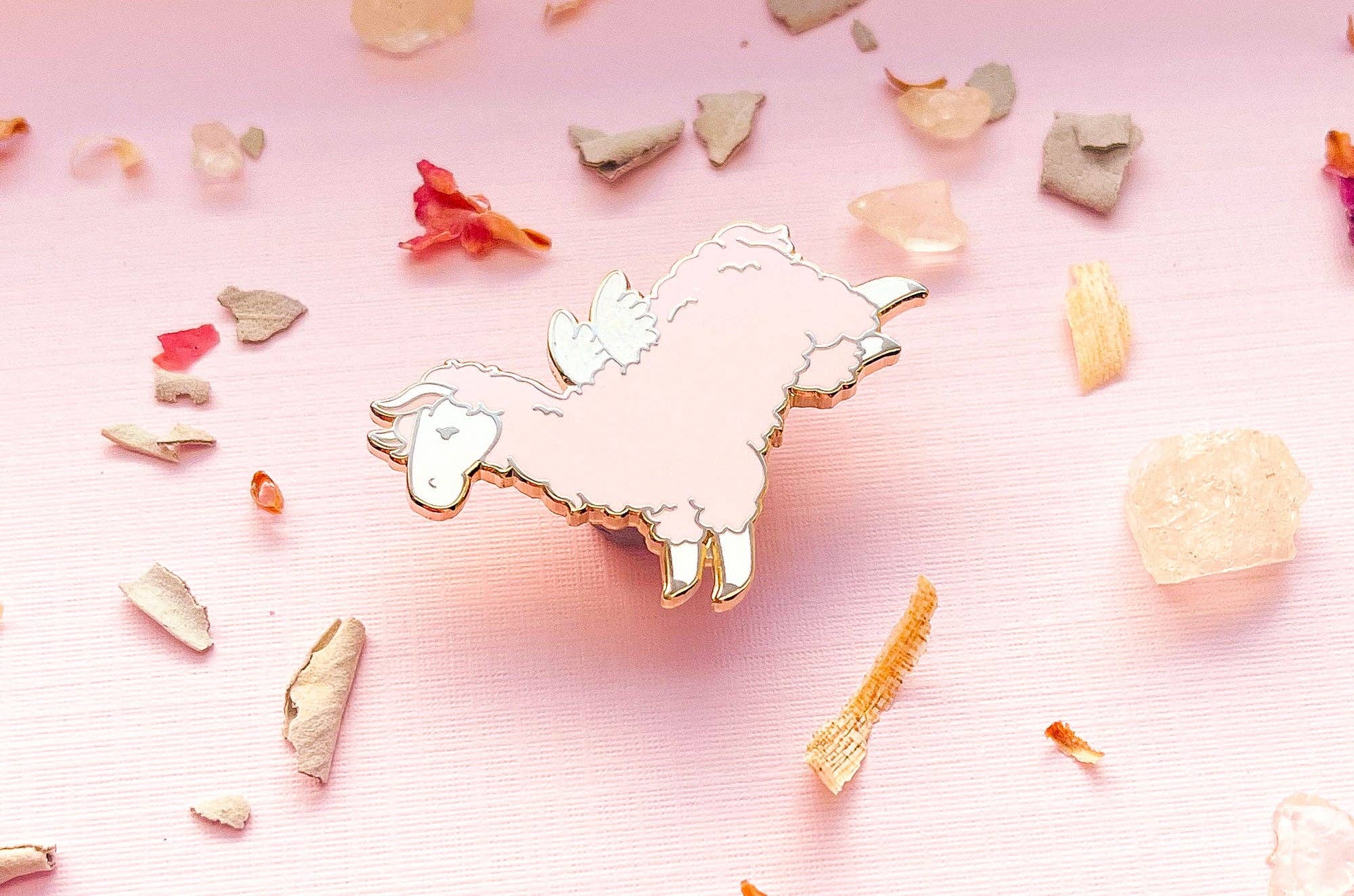 Alum and Ink - Wholesale Lapel Pin/Button - Flying Pink Llama Enamel Pin8