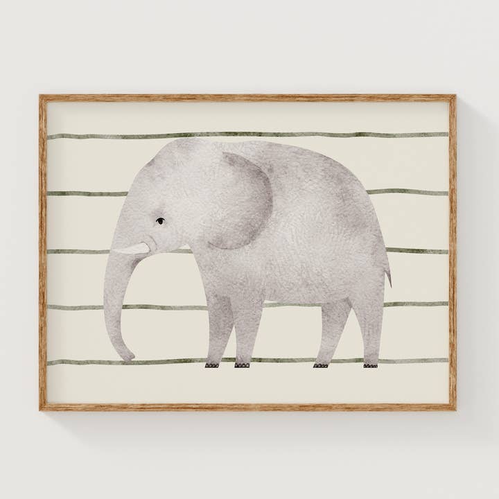 Elefant Kunsttryk (Neutral Stribe) for engroshandel hos Paperly Creative Co