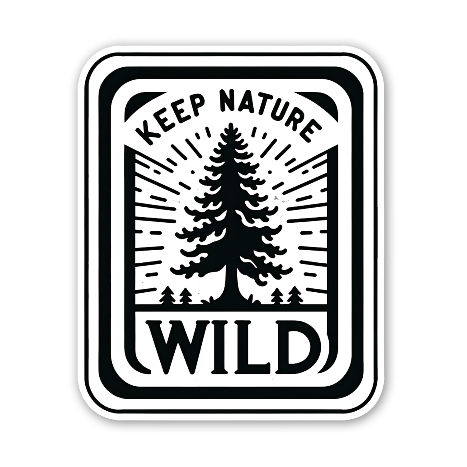 Sticker Atlas - Wholesale Sticker - Keep Nature Wild Blk And White Sticker0