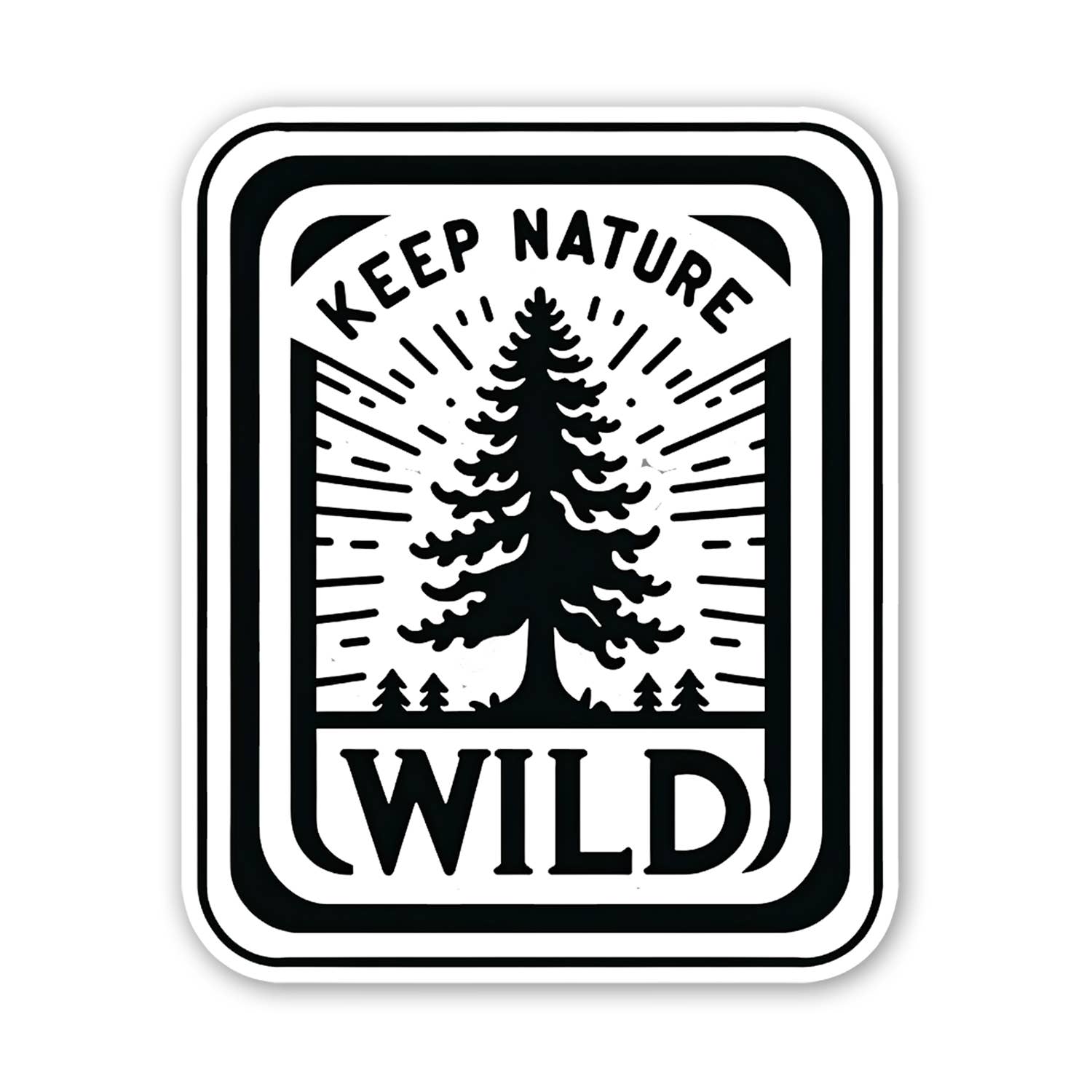 Sticker Atlas - Wholesale Sticker - Keep Nature Wild Blk And White Sticker
