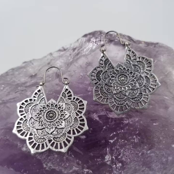 magnolia jewelry - Wholesale Dangle Earrings - Vintage Tribal Mandala Earrings