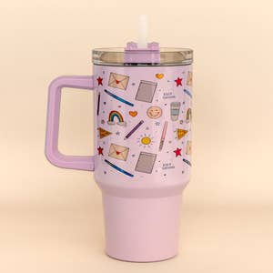 Smiley Face Trendy Aesthetic Tumbler With Straw Retro Smiley -  in 2023
