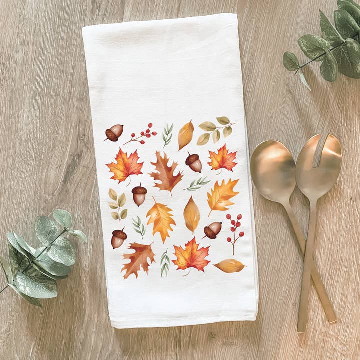 Autumn Leaves - Cotton Tea Towel for wholesale by Lissi Designs