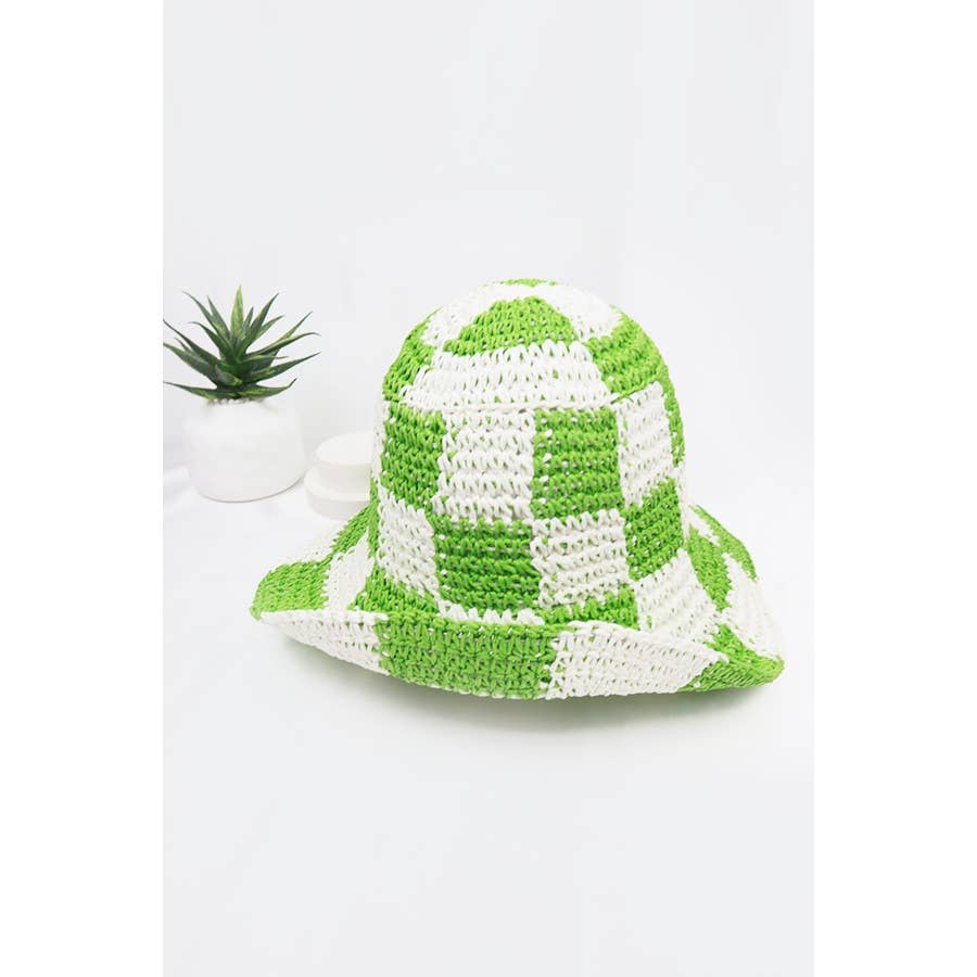 Love and Repeat - Wholesale Bucket Hat - Women's - Crochet Checker Bucket Hat7