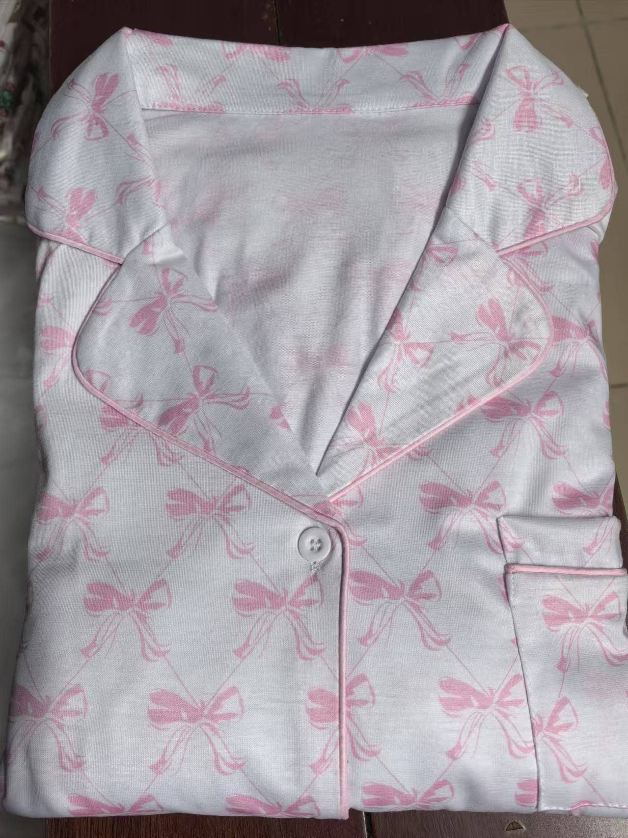 Rosa Clothing - Wholesale Sleepwear Set - Women's - Moonlite Valentine's Day red heart ribbon bow Pajamas set3