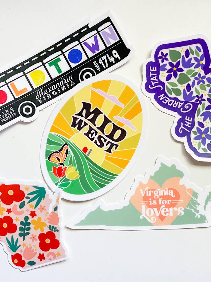 Benutzerdefinierte standortspezifische Aufkleber für den Großhandel von Bottlebrush Graphics