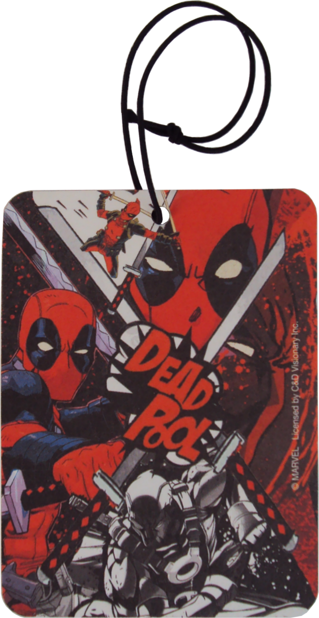 Square Deal Recordings & Supplies - Wholesale Luchtverfrisser - Air Freshener Deadpool met katana's - Aardbeiengeur1