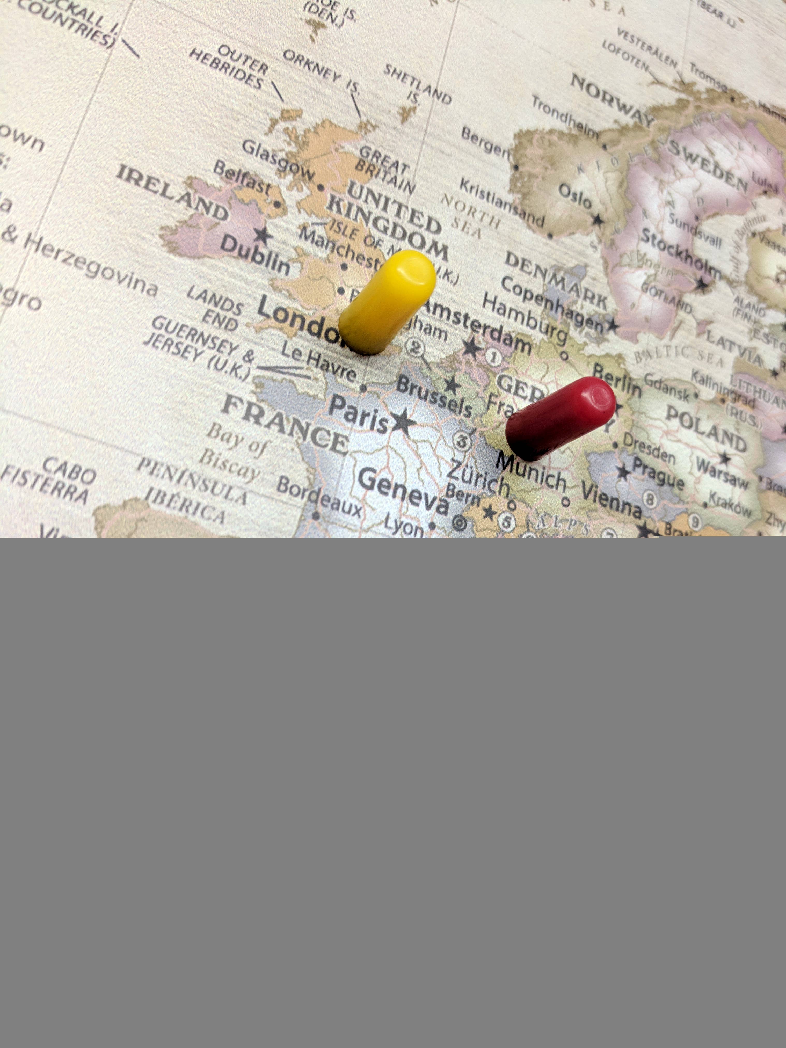 Winding Hills Designs - Wholesale Map - Magnetic Travel Map of the World - Old World Tan2