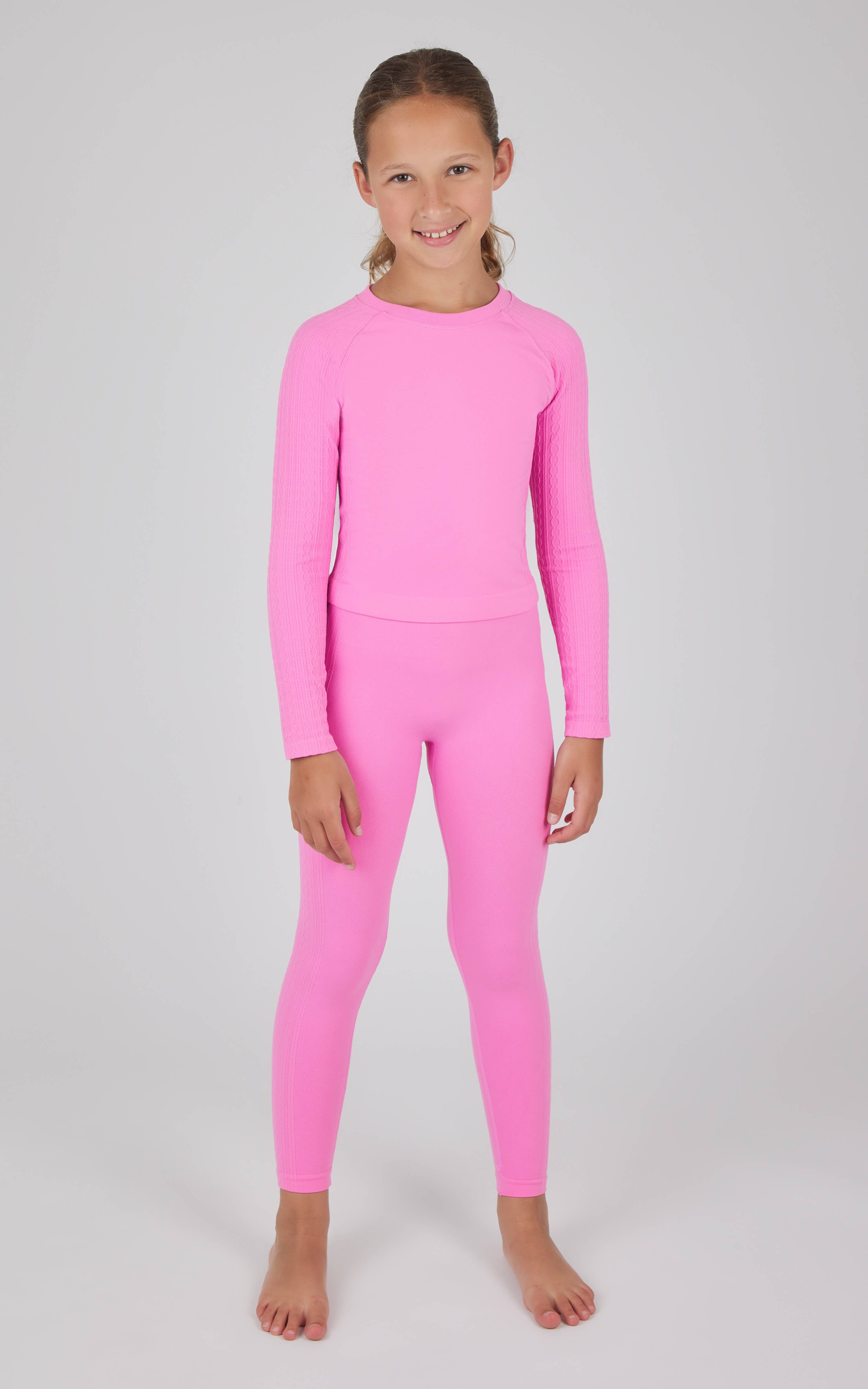 90 Degree by Reflex & Yogalicious - Vendita all'ingrosso Leggings - Bambini - Leggings Testurizzati a Maglia Senza Cuciture per Ragazze4