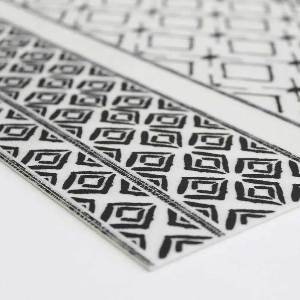 Tempaper & Co ® - Wholesale Floor Mat - Striped Mudcloth Black Vinyl Floor Mat, 48" round3