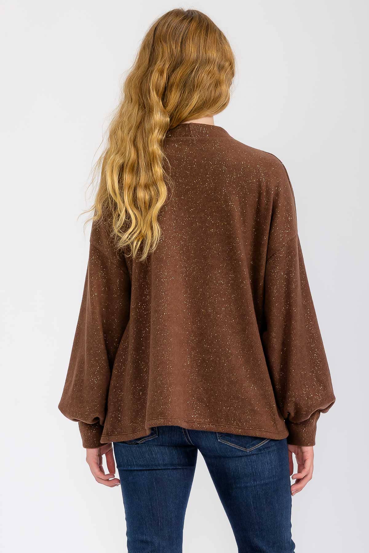 7th Ray – wholesale Cardigan – Women’s – Gold Glitter Detail Button Down Cardigan T60403