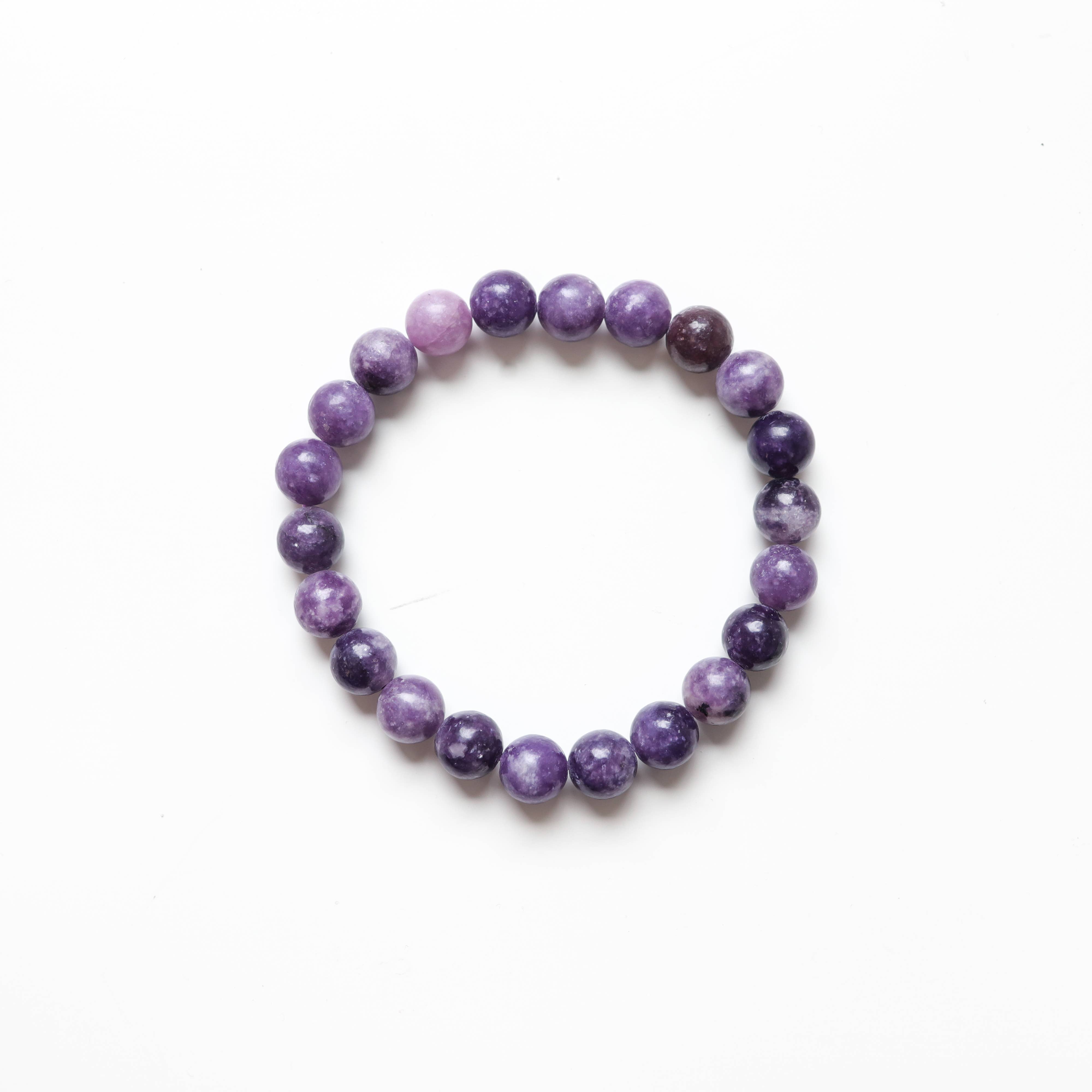 Natures Artifacts Inc - Wholesale Beaded Bracelet - Lepidolite Round Beaded Bracelet 2
