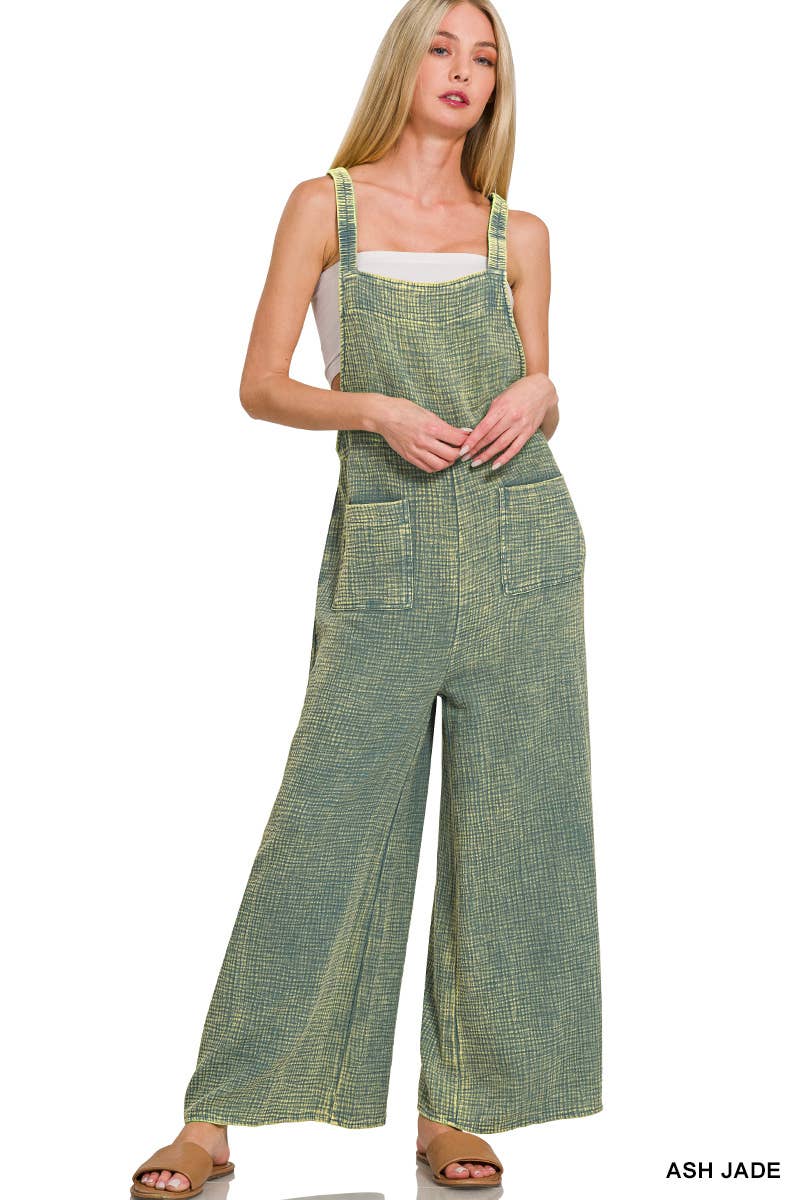 42POPS – Großhandel Overall – Damen – .Gewaschene Double-Gauze-Overalls mit weitem Bein7