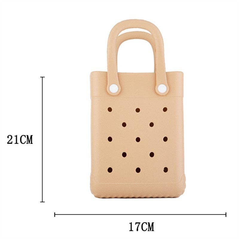 Auraquise - Wholesale Beach Bag - EVA Small Square Beach Bag with Hole Design Handheld Tote5
