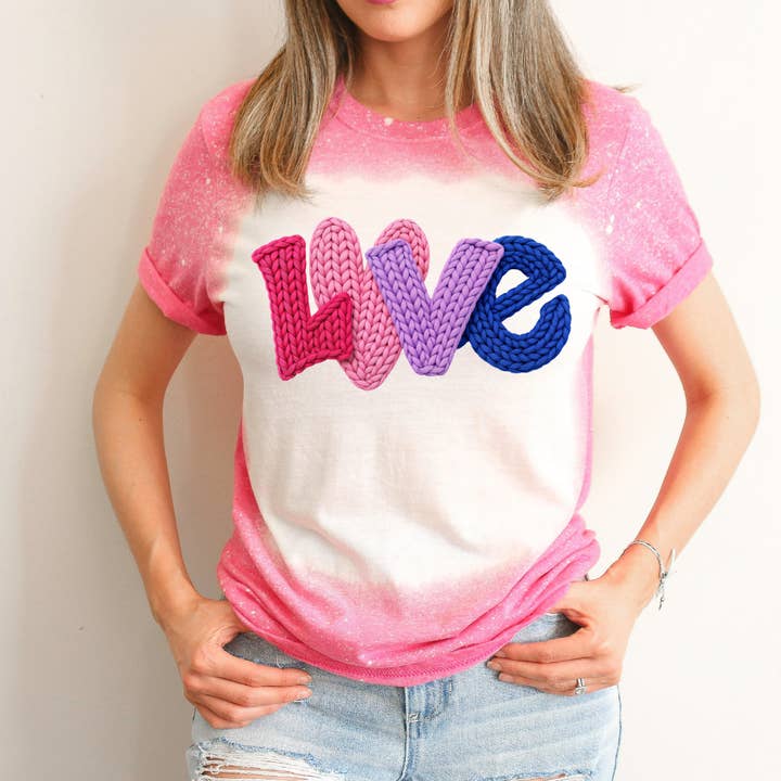 Love Bleached Valentines Day Tee for wholesale by Hello Gorgeous Apparel