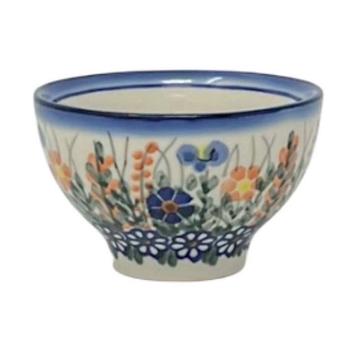 Bowl, Round, Dipping, 3.75", WR (WR51C) in "Butterfly Delight" by W.R. Ceramika | WR51C-PP2 for wholesale by Polish Pottery Outlet