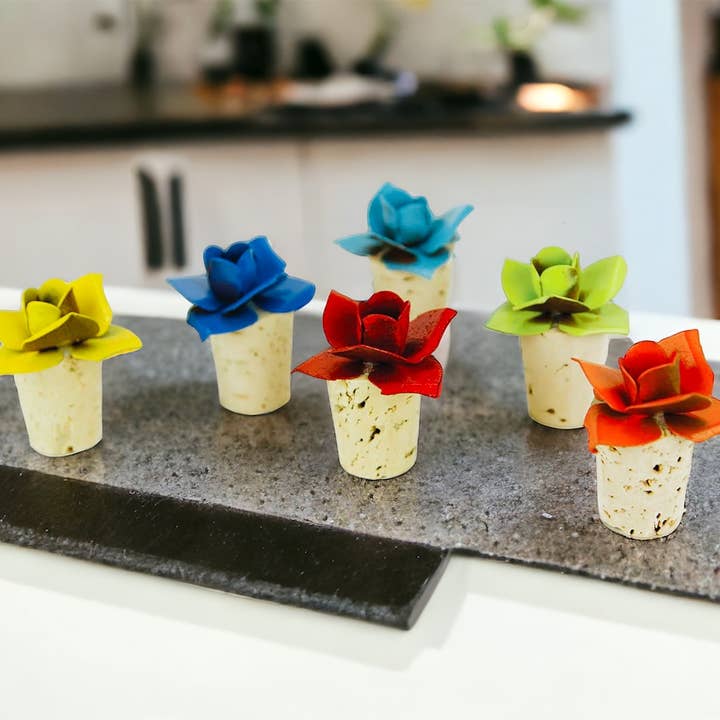 Whimsies - Wholesale Wine Stopper - Wine stopper flowers spring cork metal kitchen eco3