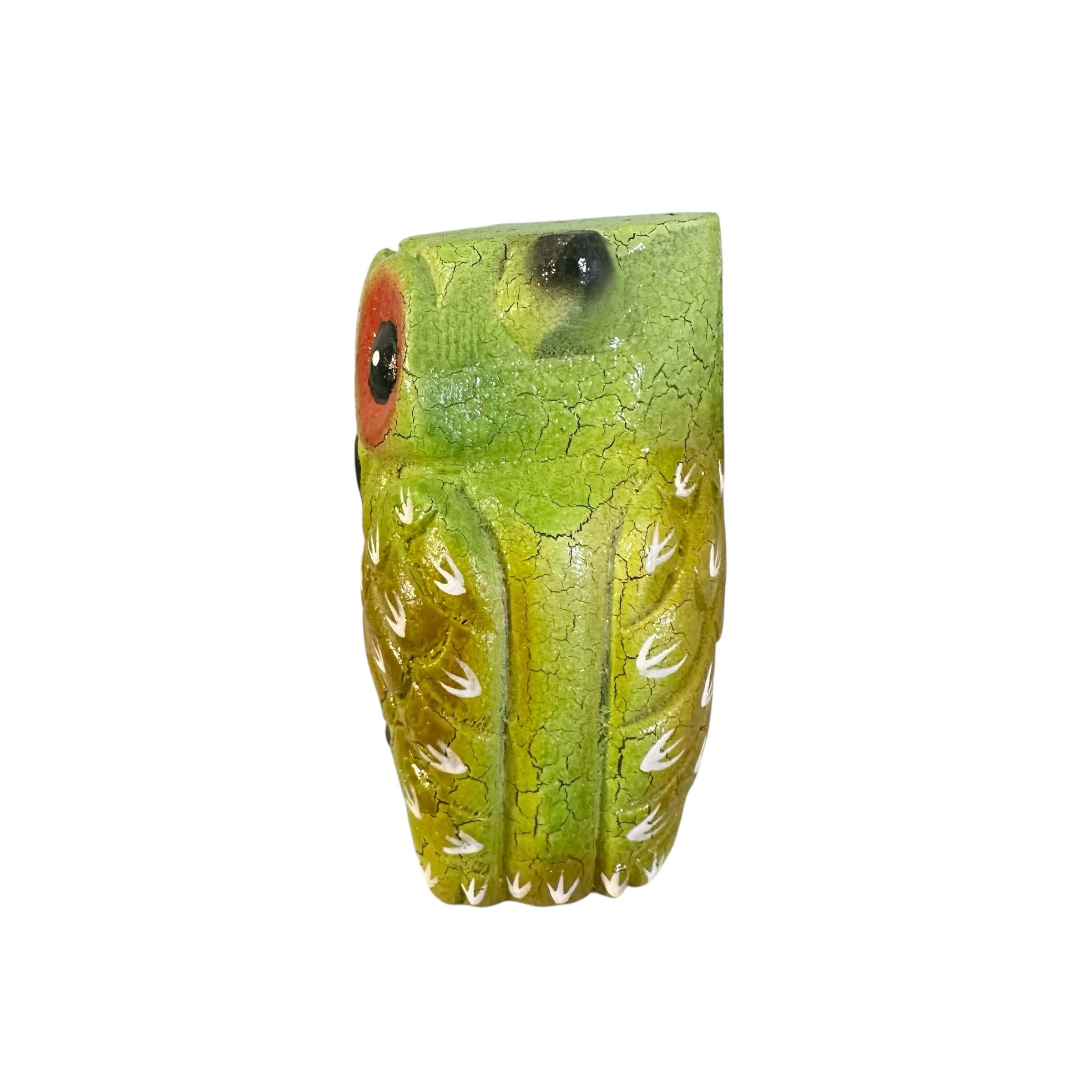 Music Frog Co - Wholesale Musical Toy - Kids & Baby - 3" Green Forest Owl Whistle Hand-Painted Musical Instrument3