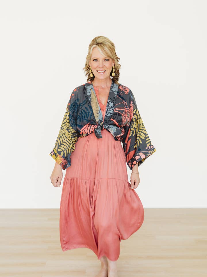 Maidenhair Short Kimono for wholesale by Winton and Waits