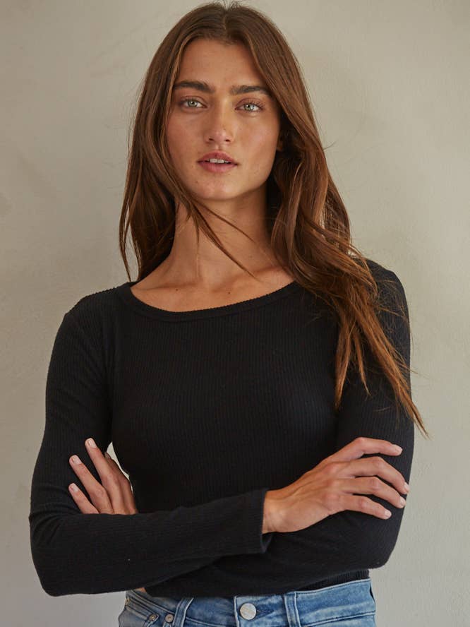 RJ3398 | Knit Poly Rayon Span Ribbed Long Sleeve Bodysuit for wholesale by By Together