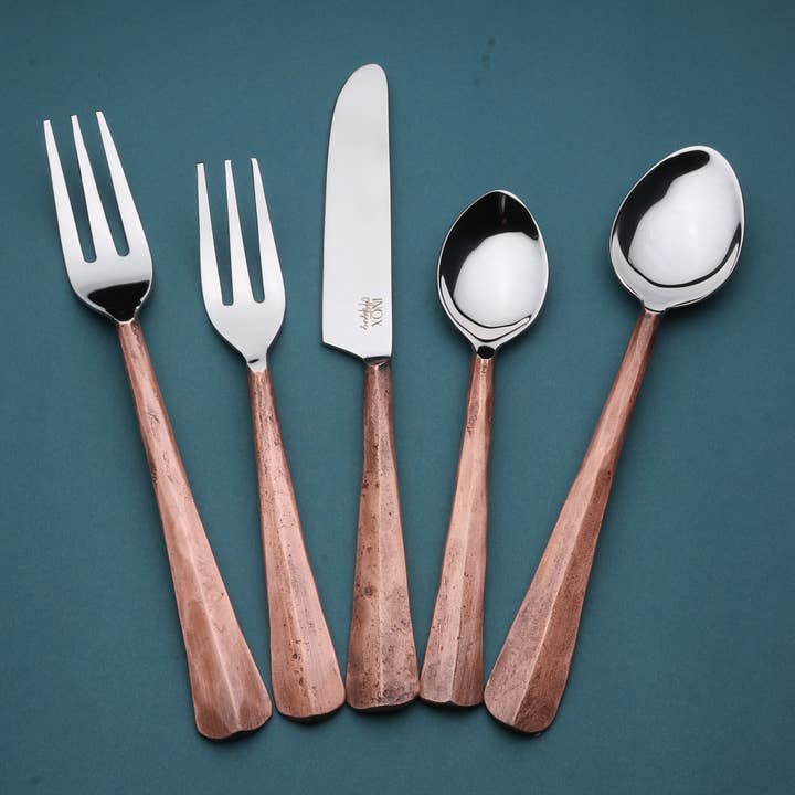 INOX artisans – wholesale Cutlery set – INOX Ridge Flatware 5 Pc. Place Setting Service for 1