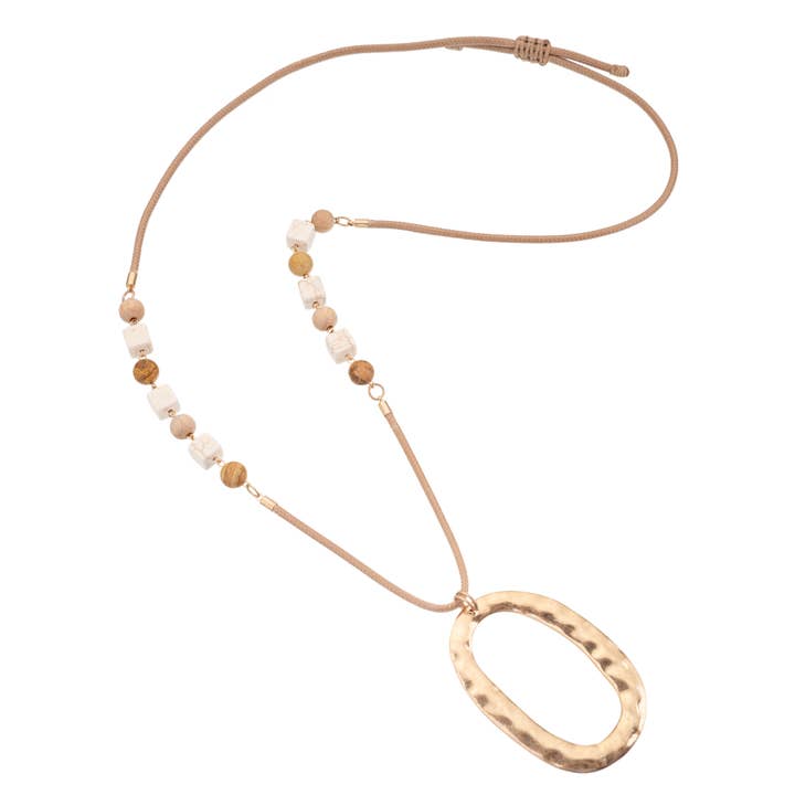 VERITY long adjustable necklace w/ oval pendant for wholesale by Blue Scarab